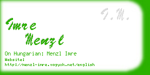 imre menzl business card